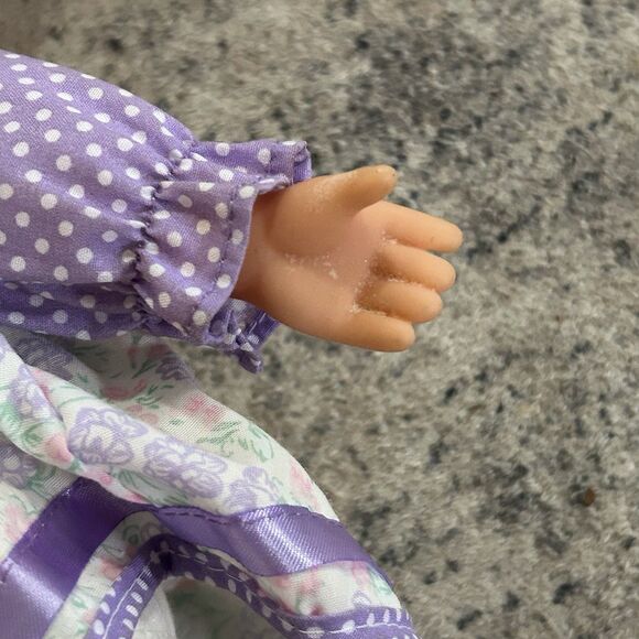 Vintage Simba My Love 90’s Baby Doll Open Close Eyes Blonde Purple Floral READ - Picture 11 of 12
